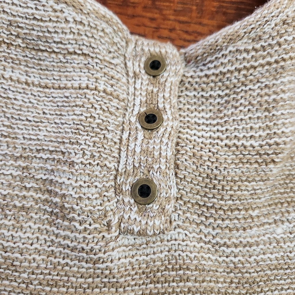 Preswick & Moore short sleeve tan knit Sweater womens size PL cotton blend - Picture 6 of 11